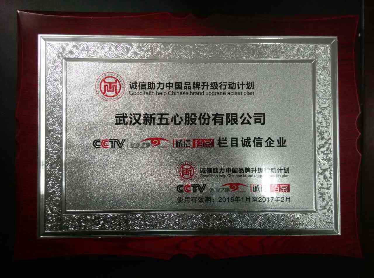 【企業資質榮譽】武漢新五心股份有限公司CCTV發現之旅誠信檔案欄目誠信企業